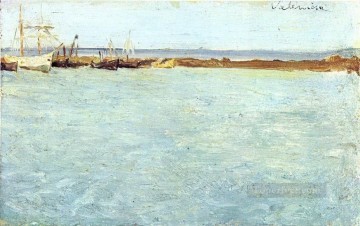  valencia Obras - Vista del puerto Valencia 1895 paisaje acuático impresionismo Pablo Picasso